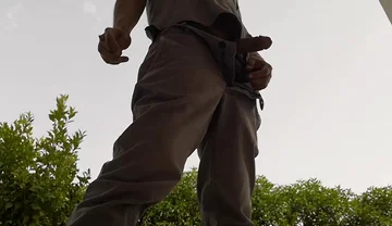 Quick Outdoor Jerkoff While Having a Cigarette