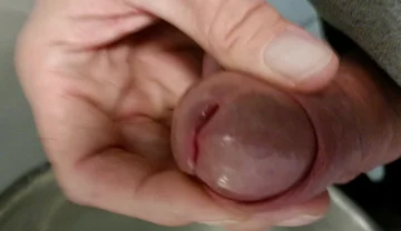 Public Urinals Wanking Wearing Work Clothes, Close up Cum