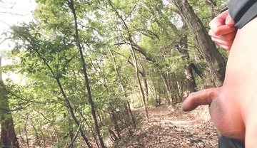 A Boy with a Small Foreskin Pees a Huge Stream Outdoors