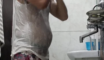 Man Enjoys Shower