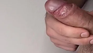 Close-up Quick Jerk on Thick Uncut to Fast Throbbing Cumshot