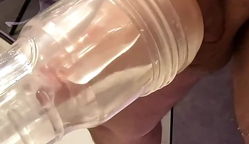 Fleshlight Wall Fuck POV with a Thick Uncut Cock in Full Focus