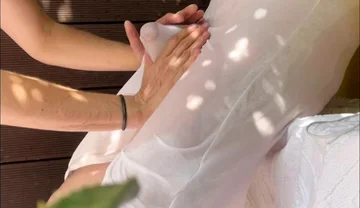 A Boy Has Fun Watering His Friend's White T-shirt and Exposing His Smooth Ass and Big Cut Cock