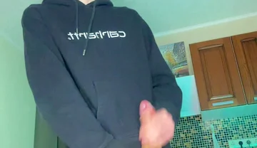 Watch This Young Student Shoot a Thick Load of Cum