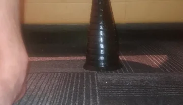 Hot gay twink NoFace Twink X riding huge toys