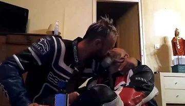 French guys in biker gear fucking