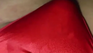 Wife's Sexy Red Thong Full of Cum!