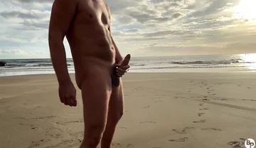 Tim Blesh Cumshot Outdoor on the Beach