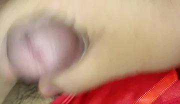 Cumming Im Wife's Red Silky Thong for the 5th Time!