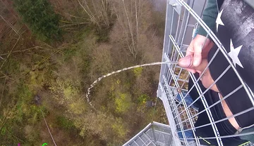 I Pee Outside From a Very Public Observation Tower and Then Masturbate My Penis, and My Balls Are Fat.