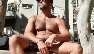 Guy Struck His Dick Public Park Sunny Day