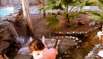 Cooling Down with His Uncut Cock