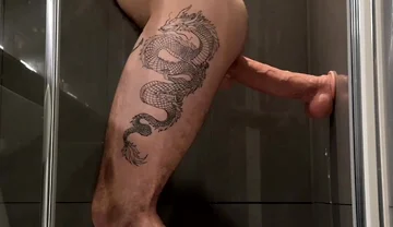 Hungry Locked Bottom Playing with Huge 10 Inches Monster Dildo