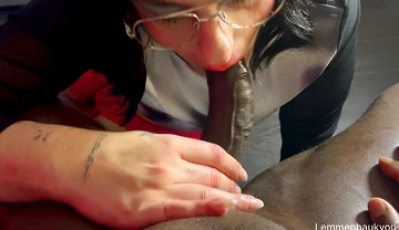 Sexy Trav Sucks My Big Cock Gently and Roughly