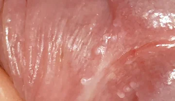 Wide Hole Filled with Pre Cum in Close up