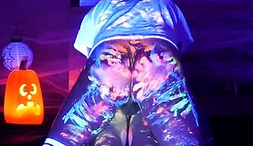 Femboys Messy Halloween Flip Fuck With Glow Paint