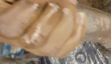 Stroking My Big Black Oilied Cock