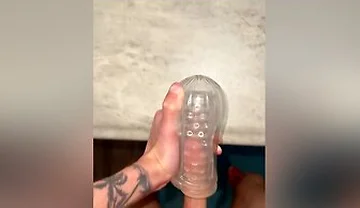 Jerking Off With Clear Fleshlight