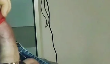 Jerks of to Porn All Night. and Fills a Condom to Cum.