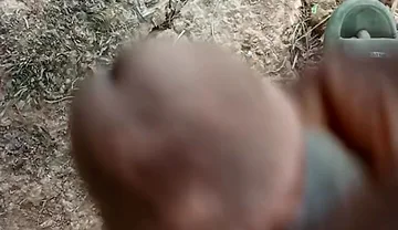 African Boy Masturbating Inside the Bush