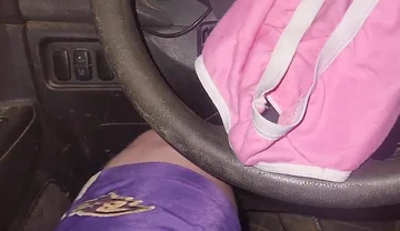 Using Pink Panties to Jerk off in My Car.