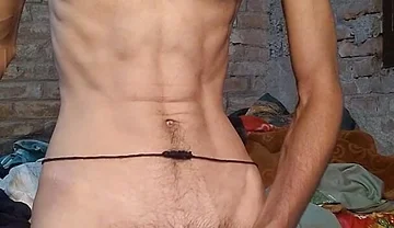 Horny Boy Play with Big Cock in Bedroom