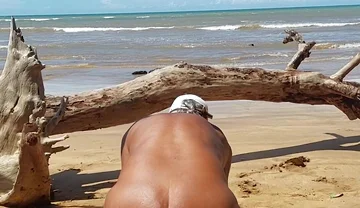 Ladysilva on the Beach Sitting on a Big Cock Until She Cums Hot