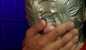 Rikki Tape Gagged & Face Slapped Latex Bound on Chair, Full Head Wrap