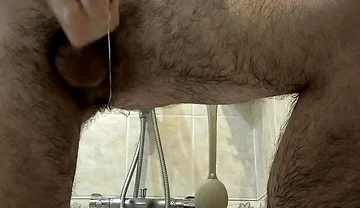 Slow Motion Sperm Shoot Out in Bathroom