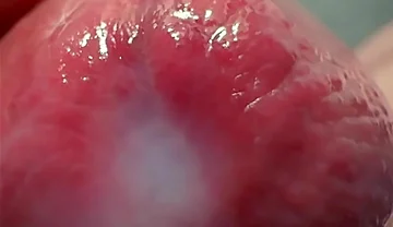 Macro Cum Shot. Ultra Close-up Ejaculation