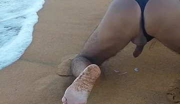 Ladysilva Crossdresser in Panties on the Beach