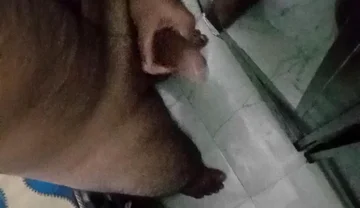 Oiling my big dick in the bedroom and masturbating Infront of mirror