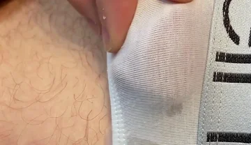 Frenulum Orgasm and Cum by Rubbing My Dick Through My Briefs