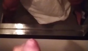 Thick Dick Mirror Tease with Spit on the Tip and Slow Rubs