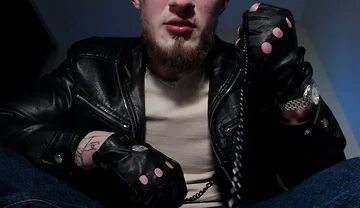 Alpha in Leather Spits, Feeds Domination.