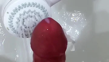 Shower Head Frenulum Orgasm and Cum