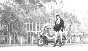 During the Ride, Her Skirt Lifts up and Reveals Her Small Penis