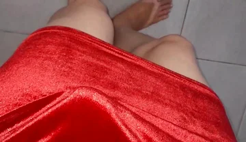 Crossdresser Cum Inside Sexy Velvet Dress