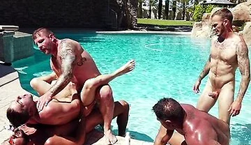 Summer Poolside Cock Fest And Dp With Johnny Rapid And Draven