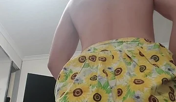 Skirt and Cum Dildo