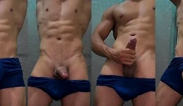 Hot Personal Trainer Moaning Loud And Shaking Cock In The Gym Shower