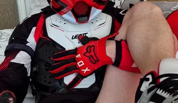 In Biker Gear, He Brought to Orgasm