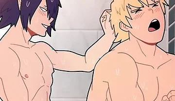 Car Toon - Tamaki Vs Mirio In The Gym Shower, Gay Porn Version Of The Anime My Hero Academia