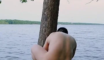 Lakeside Muscle Worship Flexing My Massive Biceps, Ripped Abs, and Juicy Ass Before an Explosive Cum Tasting Finale