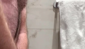 Hotel Bathroom Wank and Cum
