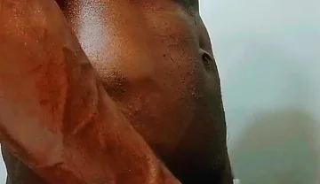 Oiling up My Big Black Cock