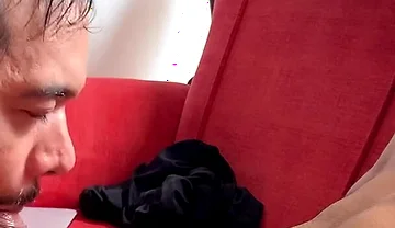 Relaxing in the Living Room While I Get a Blowjob