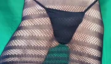Black Fishnet Dress with and Without G-string!