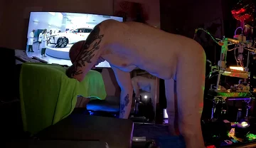 Anal Stretching With Draco While Watching The Game