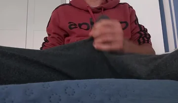 The Dude Can't Stop Jerking off That Big Dick and Holds the Cumshot in the Next Video